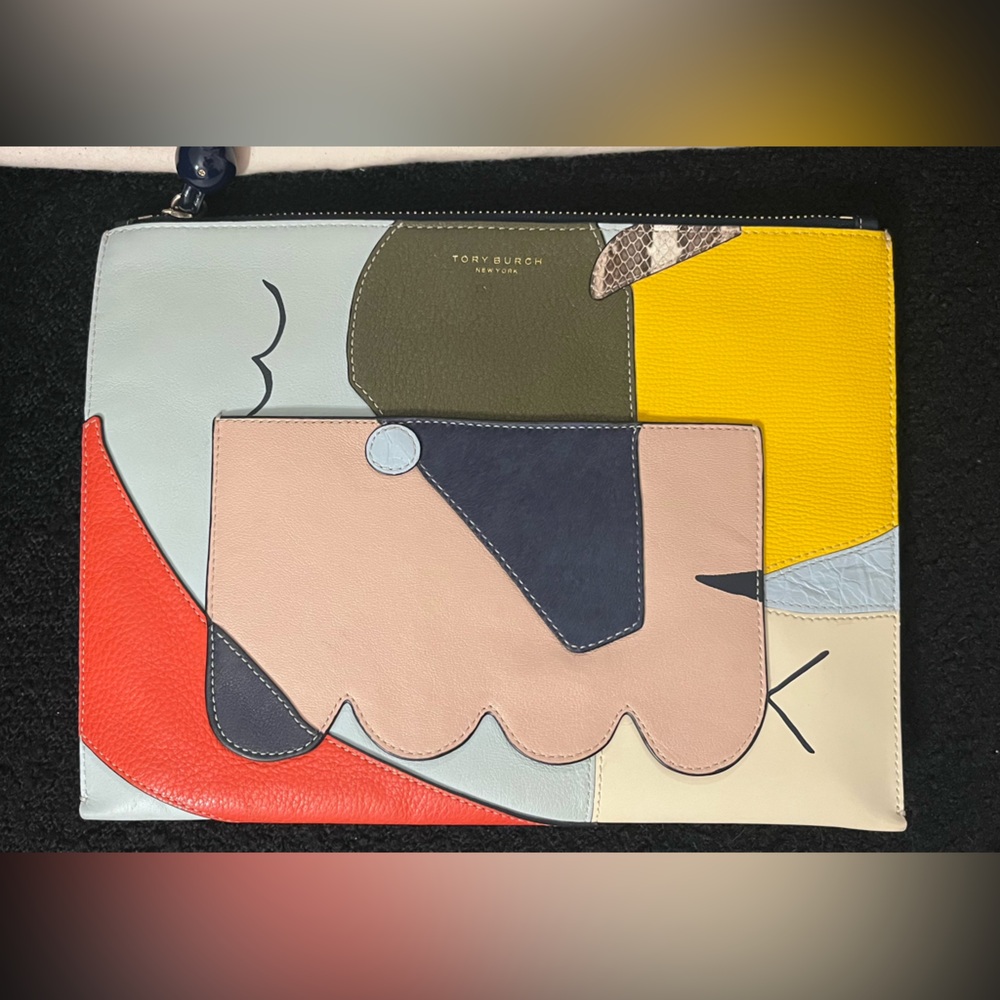 Rare Tory mixed material clutch